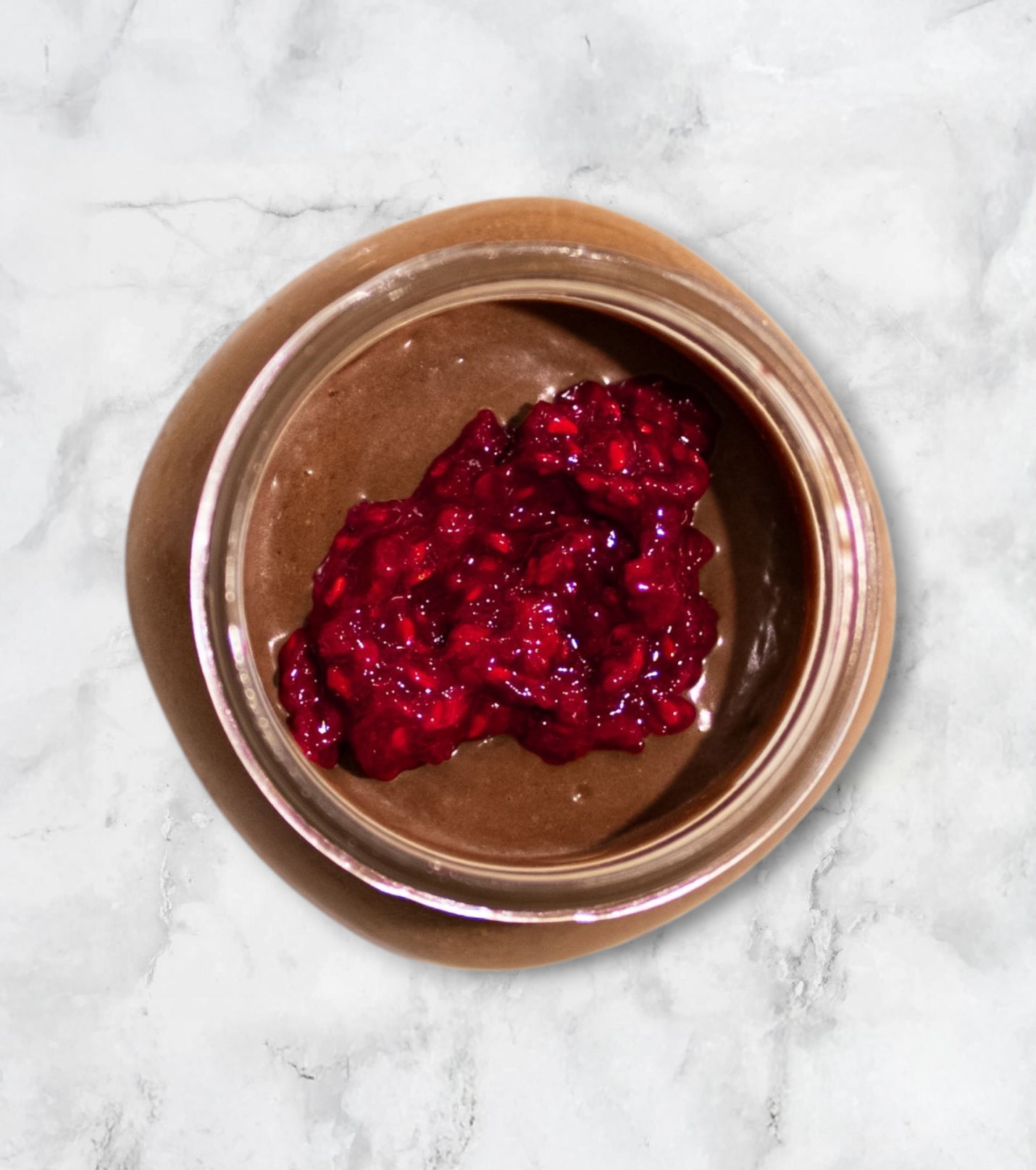 Choccy Mousse with Raspberry Jam